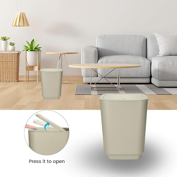 Bathroom Accessory Set 6 Piece Bathroom Accessories Set with Toothbrush Holder&Cup,Soap Dispenser& Dish,Toilet Brush Holder,Trash Can Plastic Gift Set for Bathroom Decorative Countertop (Coffee)