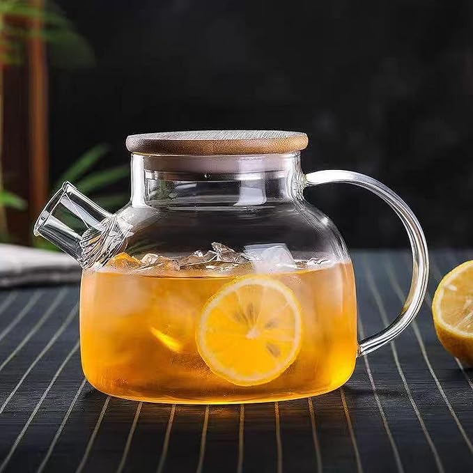 Glass Teapot Stove Safe, with Removable Filter Infuser, Suit for Loose Leaf Tea and Flowering Tea (33.8oz)