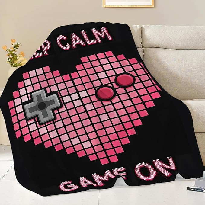 Gaming Blanket Gifts for Girls Boys Gamer Throw Blankets Cozy Plush Fleece Video Game Decor Flannel Fuzzy for Kids 50"X40"