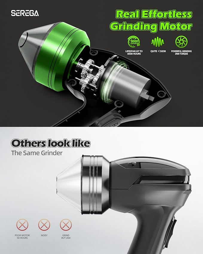 Electric Herb Grinder, 2g Spice Grinder Electric for Kitchen, Type-C Rechargeable, Portable and Compact Design, Efficient Grinding with No Waste, Long-Lasting, Kitchen Tools - BLACK