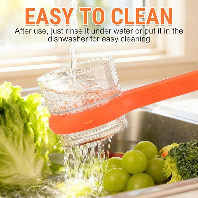 Vegetable peelers for kitchen, Upgrade Fruit Peeler with Catcher Peeler with Storage Bucket, Double-Sided Stainless Steel Multi-Function Peelers (Orange+Blue)