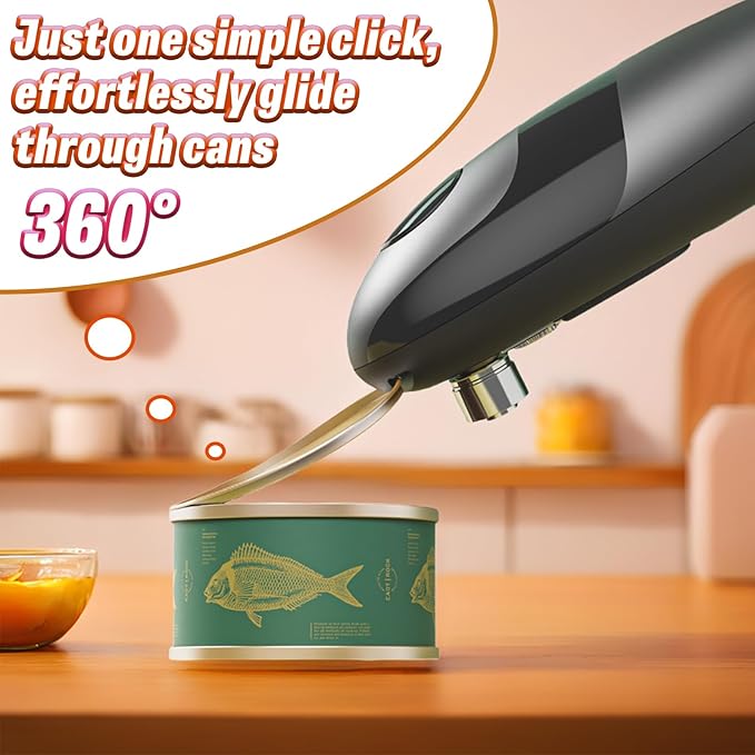 Hand Held Battery Operated Can Opener, Electric Can Openers for Kitchen Food-Safe with Smooth Edge, Kitchen Gadgets Automatic Can Opener