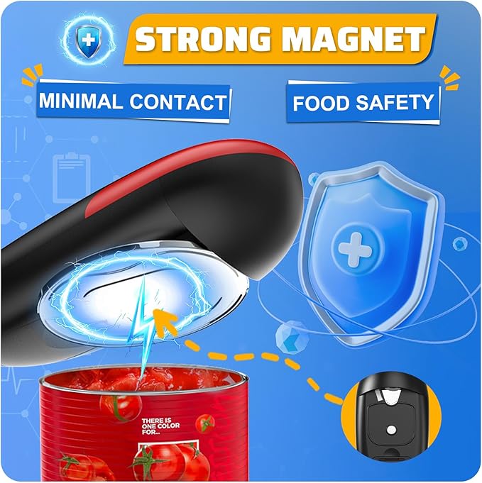 Electric Can Opener, Handheld Smooth Edge No Sharp, Portable Automatic Can Opener for Camping, Best Kitchen Gadgets Easy for Arthritis Patients
