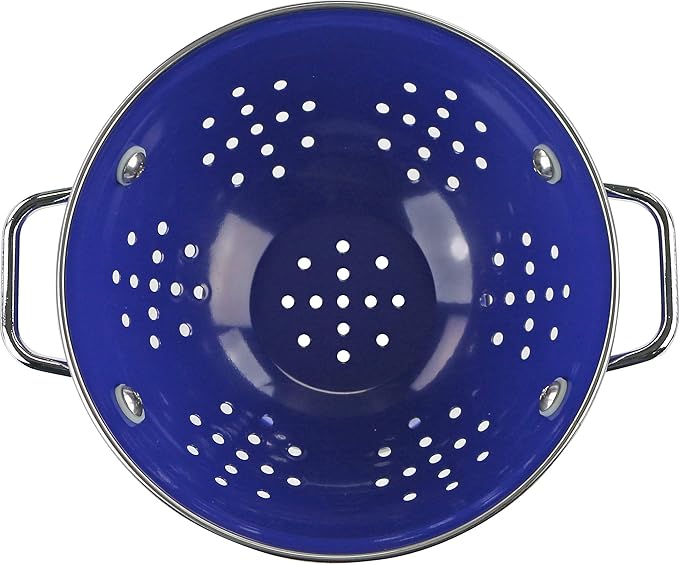 Calypso Basics by Reston Lloyd Powder Coated Enameled Colander, 1 Quart, Indigo