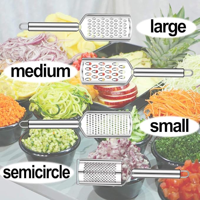Handheld Cheese Grater, Cheese Zester Stainless Steel, Lemon Zesters, Kitchen Vegetable Peeler, Food Zesters Grater Slicer for Ginger Garlic Chocolate Fruits, Zester Graters with Handle