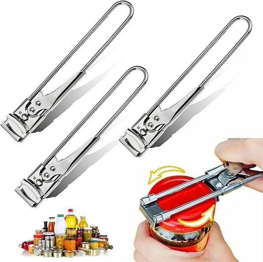 Adjustable Stainless Steel Jar Opener, 2026 New Multifunctional Stainless Steel Can Opener, Adjustable Bottle Can Opener for Weak Hands Seniors (3, Basic Size (7.75 x 1.18 inches))