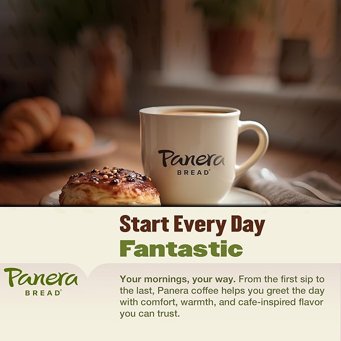 Panera Bread Dark Roast Coffee Pods, 100% Arabica Keurig Compatible, Bold & Smooth Dark Chocolate Finish, Kosher Certified, Recyclable Single Serve Cups, 60 Single Serve Pods (6 Packs of 10)