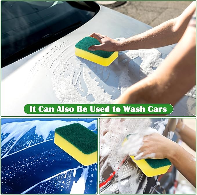 80 Pack Sponges Kitchen High Density Dish Sponges Scrub Sponge Multi-Surface Cleaning Scrubber Pad, Durable Dishwashing Sponge Bulk Cleaning Supplies for Washing Dishes, Home, Kitchen, Bathroom, Car