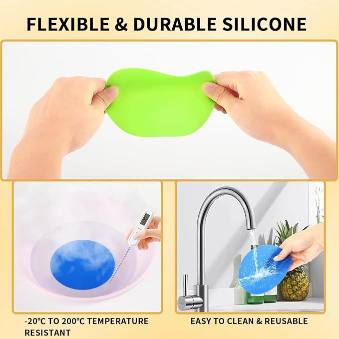 4-Pack Silicone Jar Opener Gripper Pads, 5 Inch Round Non-Slip Bottle Lid Opener for Easy Opening, Heat-Resistant Cup Coasters, Food-Grade Silicone, Reusable Kitchen Helper
