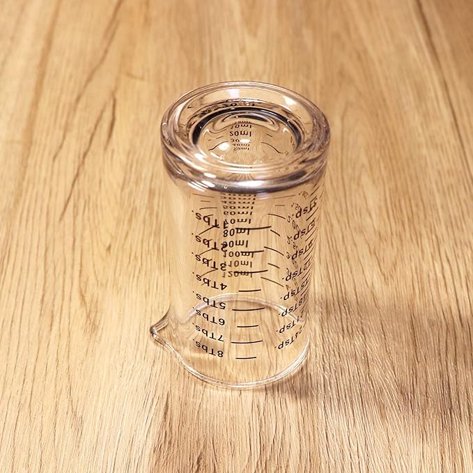 Ackers 4 Oz Glass Measuring Cup,Borosilicate Shot Glass with V-Shaped Spout(Pack of 2)