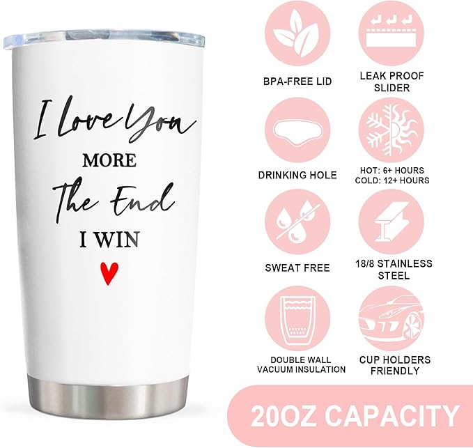 Anniversary Wedding Gifts for Women/Men Tumbler 20oz, Anniversary Wedding Gift for Couple, Gifts for Girlfriend Wife, Wife Boyfriend Husband Birthday Gift Ideas, I Love You Gift for Him Her