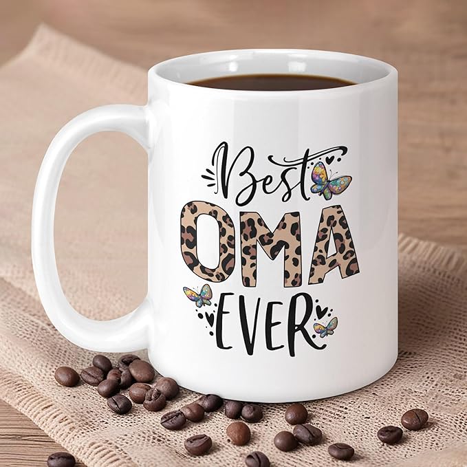 Oma Christmas Gifts11oz Mug, Mothers Day Gifts for Oma, Grandma Birthday Gift from Grandkids, Best Grandma Ever Mug