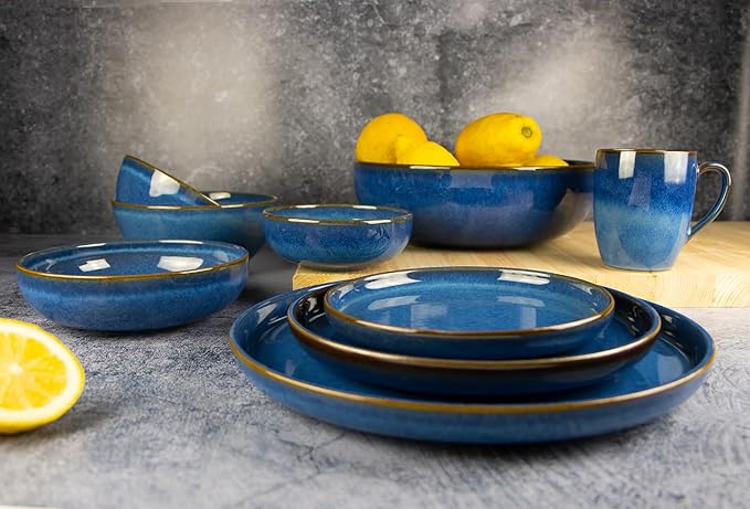 CeramicAzoia Dinnerware Set of 4(Cobalto Blue, Dinner Plate)…