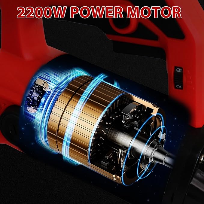 7 Inch Concrete Grinder, 2200W Motor 2200-6600RPM 6-Speed Adjustable Angle Grinder with Dust Shroud, 90° Floor Grinder Kit, Diamond Wheel & Auxiliary Handles for Wall & Floor