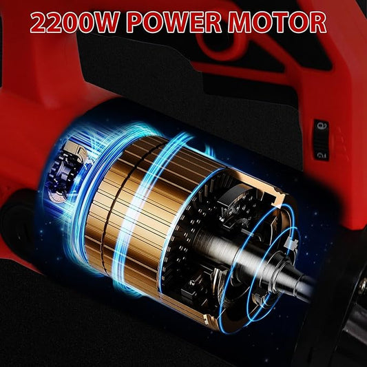7 Inch Concrete Grinder, 2200W Motor 2200-6600RPM 6-Speed Adjustable Angle Grinder with Dust Shroud, 90° Floor Grinder Kit, Diamond Wheel & Auxiliary Handles for Wall & Floor
