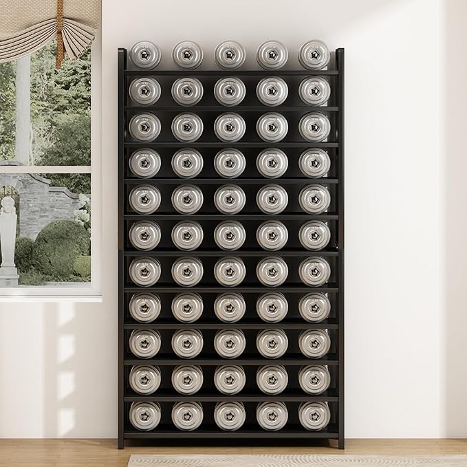 Large Capacity Shoe Storage Organizer: 11-Tier Tall Shoe Rack Holds 55-60 Pairs of Shoe, Bamboo Standing Shoe Shelf with Adjustable for Closet Entryway Black