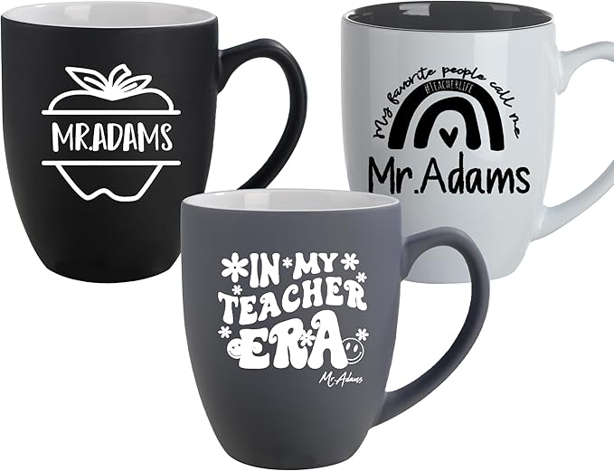 Personalized Teacher Gifts, Custom Coffee Mug for Women, Teachers Appreciation Gift, Engraved Funny Gift for Preschool Elementary High School Teacher Professor