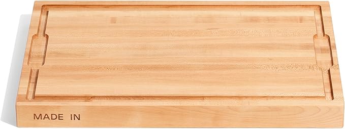 Made In Cookware - Butcher Block - Maple Wood - Thick Charcuterie Board with Side Handles - 17.75x11.75"