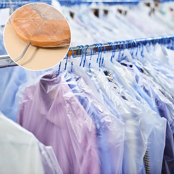 100 Pack Dry Cleaning Bags,60 * 120cm Clear Plastic Garment Bags Drys Cleaning Plastic Bag Dust Proof Clear Clothes Covers Dry Cleaner Bag Hanging Dust Proof for Hanging Clothes at Home/Dry Cleaners