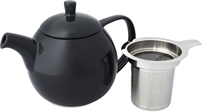 FORLIFE Curve Teapot with Infuser, 24-Ounce, Black Graphite