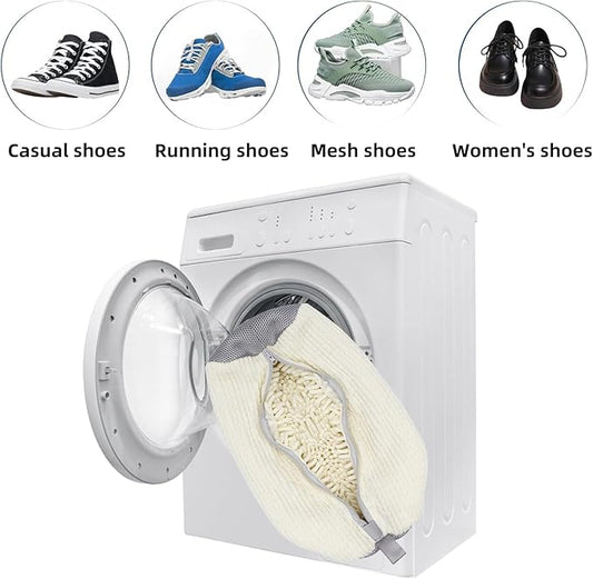 2-Packs Shoe Washing Bag for Washing Machine,Laundry Shoe Bag for Washer and Dryer Reusable Shoe Cleaning Bag