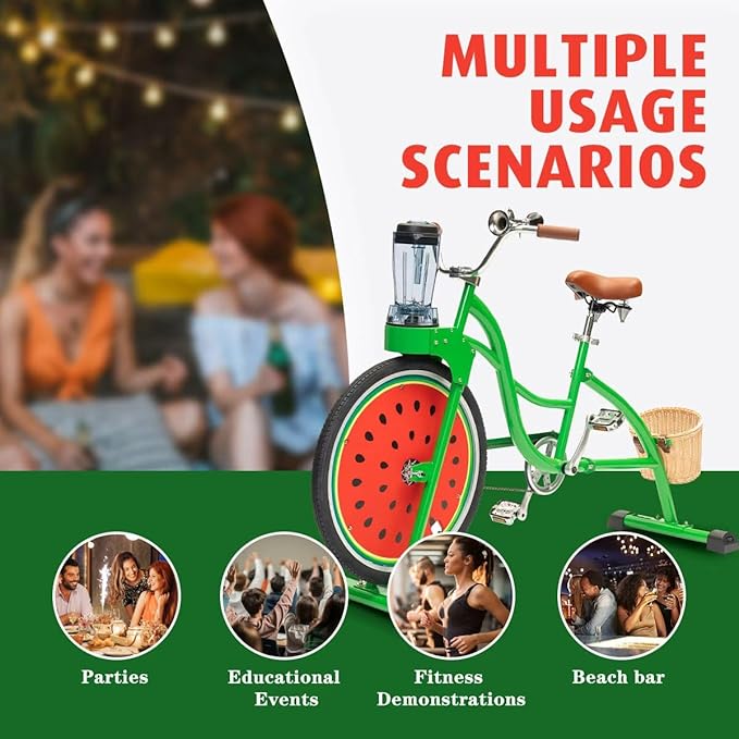 Blue Outdoor Pedal Blender Bike – Smoothie Maker Juicer for Fruit and Vegetable, Commercial Fitness Juice Blender