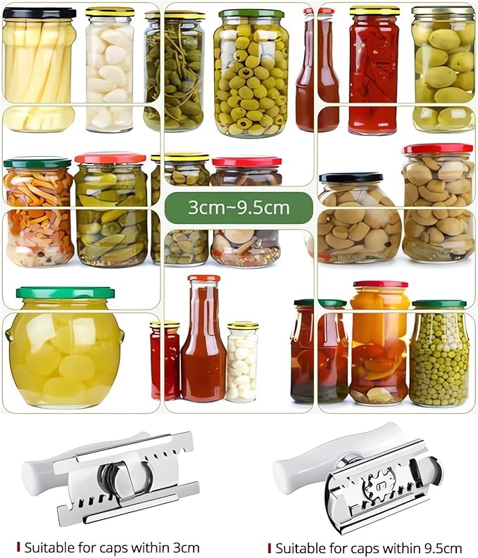 2024 New Effortless Arthritis Jar Opener - Jar Opener Bottle Opener for Weak Hands, Adjustable Grip Jar Openers for Seniors, Stainless Steel Easy Open Lid Opener - Simple But Powerful (Green)