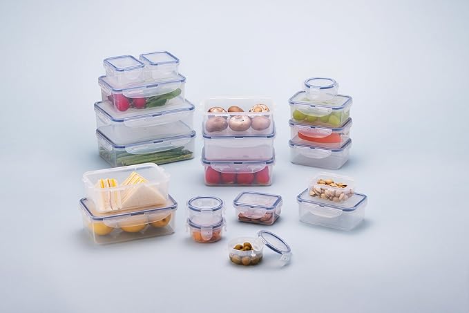 Lock & Lock Rectangular Water Tight Food Container, Set of 6 (15 oz each)