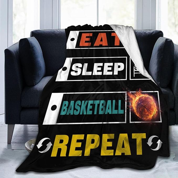 Basketball Blanket Gifts for Girls Boys Sports Throw Cozy Plush Fleece Flannel Lightweight Fuzzy Party Blankets for Women Men 60"X50"