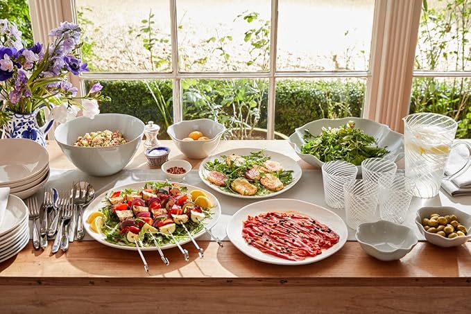 Portmeirion Sophie Conran Floret Salad Server Set | 2-Piece Flatware Serving Utensil Set | 10-Inch | Stainless Steel | Mixing Fork and Spoon | Kitchen Cooking Utensil | Dishwasher Safe
