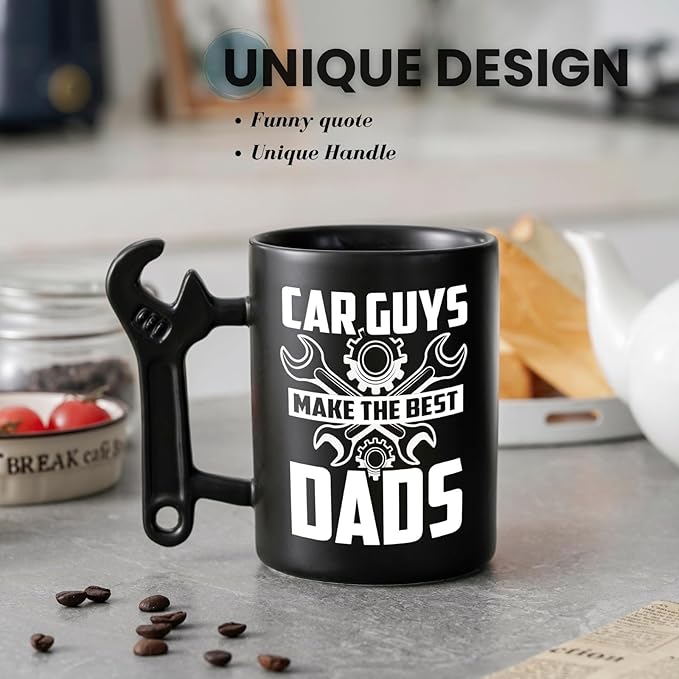 Onebttl Car Gifts For Men, Women, Dad, Mechanic - 13.5oz/400ml Ceramic Wrench Coffee Mug - Make