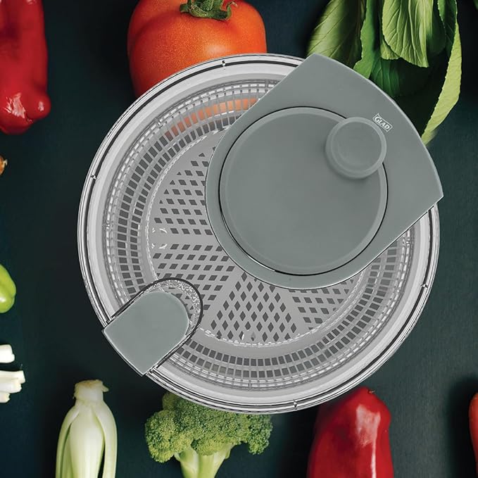 Glad Salad Spinner, 4.2 Quarts - Dishwasher Safe Lettuce Spinner, Fruit Washer, and Vegetable Strainer - Colander, Toss & Serve Bowl, and Locking Lid, Heavy Duty Plastic