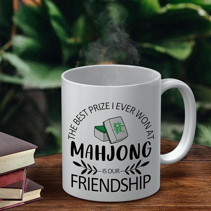 Mahjong Gifts Coffee Mug - Gifts for Mahjong Players Mug, Mahjong Gifts for Women Men, Mahjong Accessories and Gifts, the Best Prize I Ever Won st Mahjong Ceramic Coffee Mug 11 oz