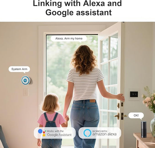 Alarm System for Home Security,WiFi+4G Smart Door Alarm Systems Kit NO Monthly Fees,with Instant App Alerts Door Window Motion Sensor,Compatible with Alexa,for Apartment & Kids Safety
