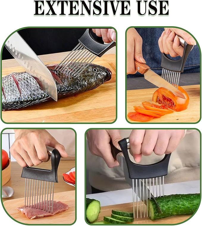 2PCS Onion Holder for Slicing, Onion Slicer Holder, Onion Cutter Vegetable Chopper for Slicing of Tomatoes, Avocados, Eggs and Other Vegetables, Multi-functional Kitchen Gadgets