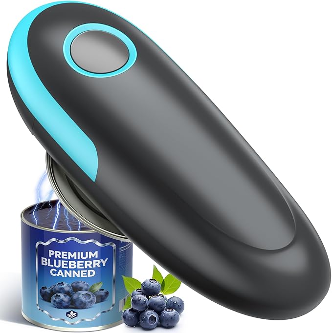 2025 Electric Can Opener, One Touch Automatic Can Opener Fits All Can Size, Handheld Smooth Edge Food Safe Can Openers Electric for Kitchen, Kitchen Gadgets Can Opener for Seniors, Arthritis and Chef