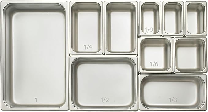 Winco Anti-Jam Half X 2-1/2", 2.5" Deep, Stainless Steel