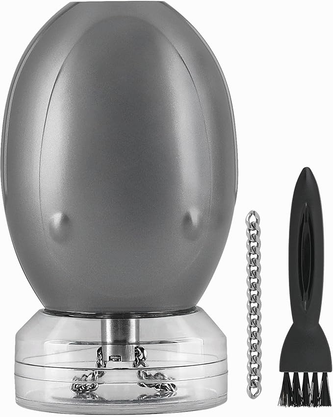 Mamba Whip Electric Herb Grinder. USB Rechargeable Portable One Handed Large Grinder and Spice Mill - Metal Gray