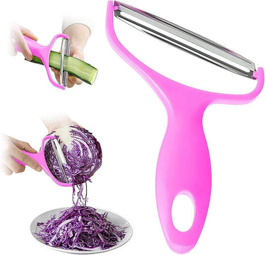 Upgrade 2 pack Veggie cabbage shredder for coleslaw stainless steel cucumber carrot Potato peeler grater slicer,Kitchen gadgets (pink)