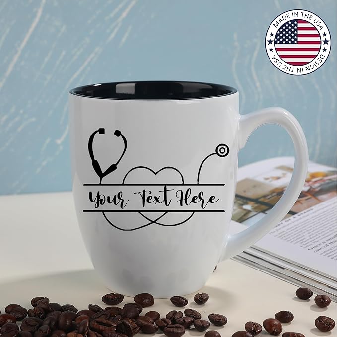 Custom Engraved Coffee Mug - Personalized Nurse Gifts, Graduation Gift for Nurses Week Retirement Graduation Appreciation Present, Birthday Gift for Nursing Student RN Practitioner (Mug, Nurse)