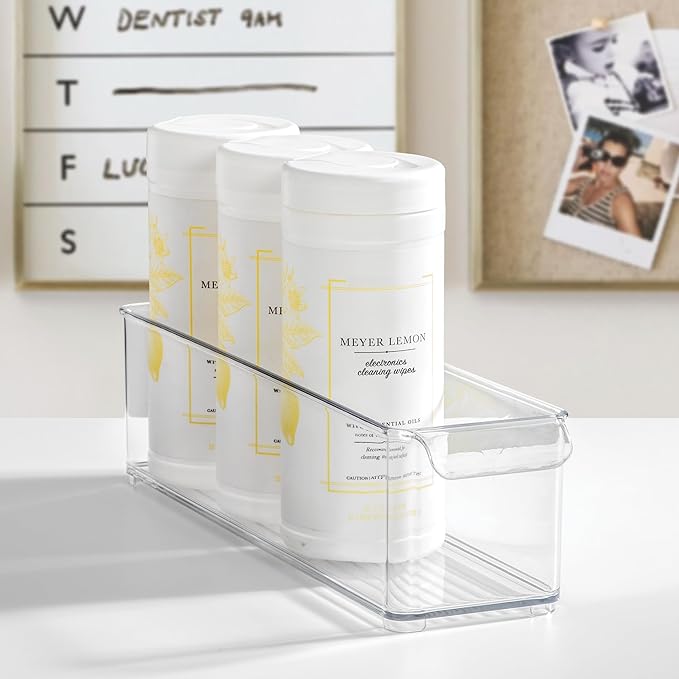 iDesign Stackable Fridge Storage Bin with Handle - Ideal for Fridge and Freezer, Clear, Made in USA