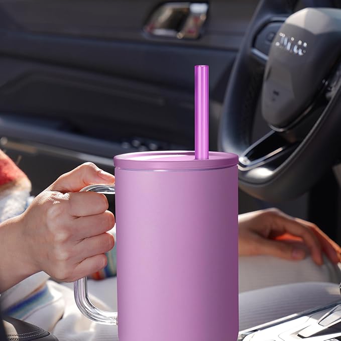 NiHome 12-Pack Plastic Reusable Drinking Straws for Stanley 40 oz 30oz 64 oz Tumbler, 12 Colors 12 In Reusable Straws Fit for Stanley Cups w/ 2 Brushes, BPA-Free for Cold & Hot Beverages (12 Colors)
