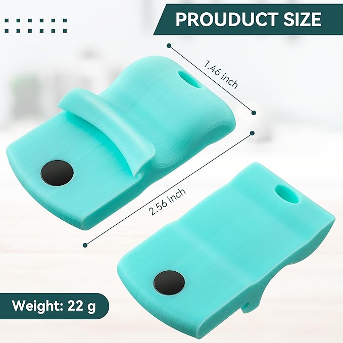 2 Pack Canning Jar Opener with Magnets, Mason Jar Opener For Canning Lids, for Regular and Wide Mouth Lids, Powerful Magnet for Easy Refrigerator Storage, Releases Vacuum Seal(Blue)