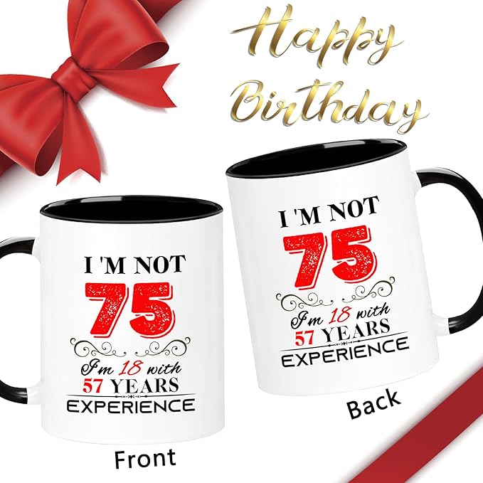 1950 75th Birthday Mug for Women Men, Turning 75 Year Old Birthday Gifts for Mom, Dad, Grandma, Grandpa, Wife, Husband, Daughter, Sister, Best Friends, Coworkers, Her, Him, 11oz Coffee Cup