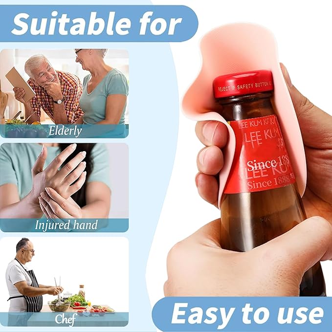 Rubber Jar Opener Gripper Pad Set Gadgets 4pcs Round Multi Function Can Silicone Easy Opening Bottle Lid Heat Insulated Non Slip for Seniors Arthritis Weak Hands Kitchen Coasters Tool