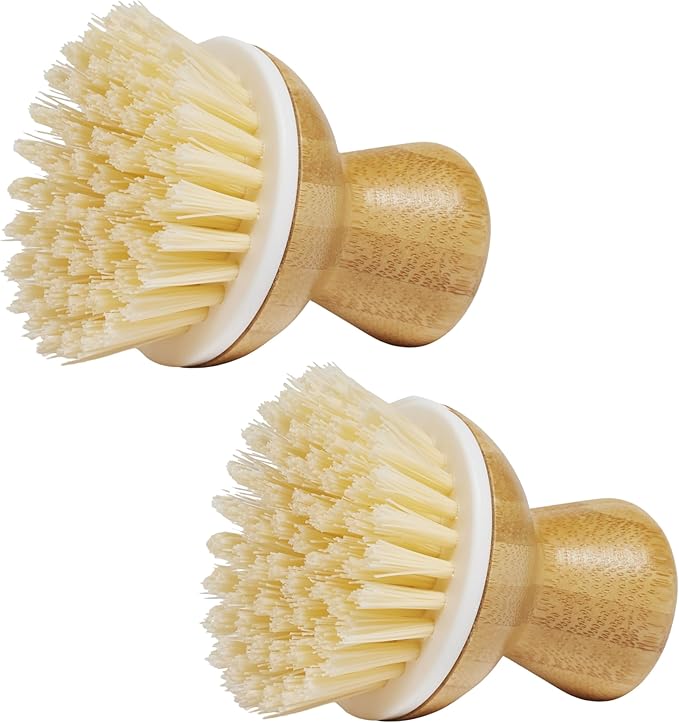 Grove Co. Bubble-Up Dish Brush, 2-Pack, Ergonomically Designed Dish Scrubber, Replacement Dish Scrub Brush, Removes Tough Messes, Gentle on Dishes, Sustainable Solution to The World's Waste Problem