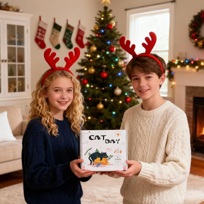 Birthday Gift for Teen Girls/Boys: 7 Pcs Gift Set for Women/Men, Cute Cat Pattern Gift Baskets Ideal for Daughter/Son, Sister/Brother and Friend, Ideal for Christmas Gifts