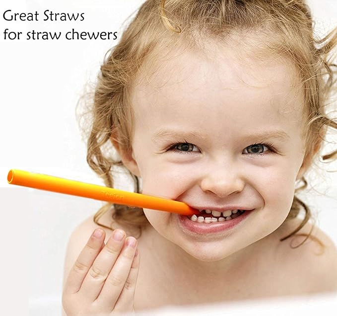 Mini Short Pinch Test Passed 5.5" Replacement Reusable Toddlers& Kids&Baby Silicone Small Straws for The First Years Take & Toss Spill Proof Straw Cup-Safe Fun for Baby Teething Chewing