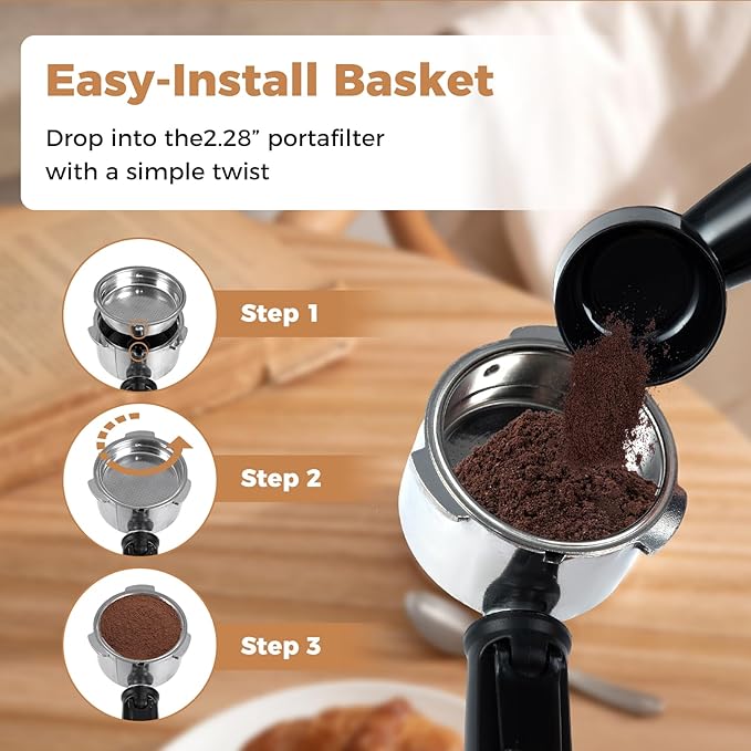 COSTWAY Espresso Machine 20 Bar, Compact Stainless Steel Coffee Maker with Milk Frother, 57OZ Removable Water Tank and Hot Water Function for Late, Cappuccino and Cold Brew