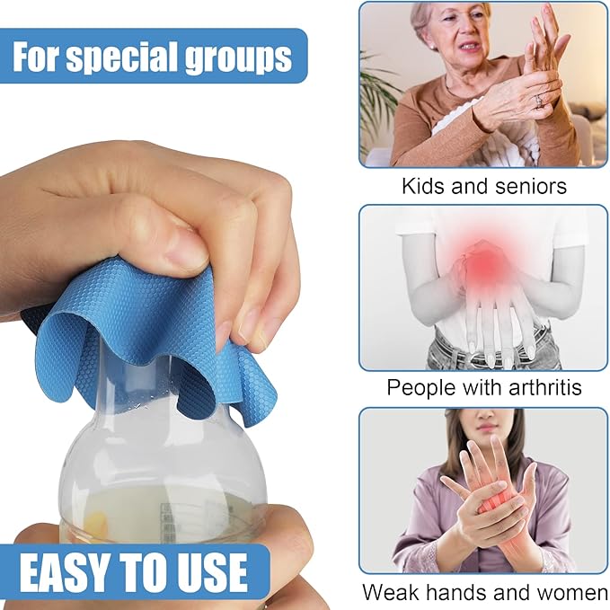 4pcs Jar Opener Gripper Pads, Rubber Jar Grippers Multi-function Jar Opener for Seniors with Weak Hands Kitchen Coasters (Blue, Purple)